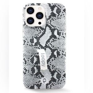 Loopy White Snakeskin Phone Case for iPhone 14 Pro